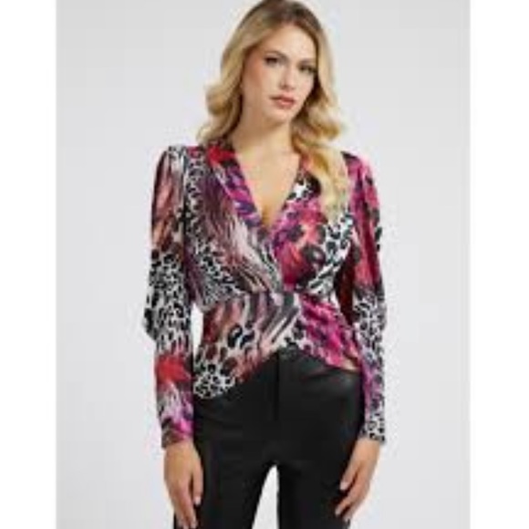 Multicoloured Animal Print Blouse - Size M - Picture 3 of 12